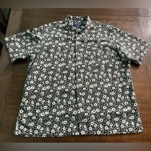 Polo Golf Ralph Lauren Clayton Hawaiian Camp Shirt Men XL Floral Linen  & Cotton